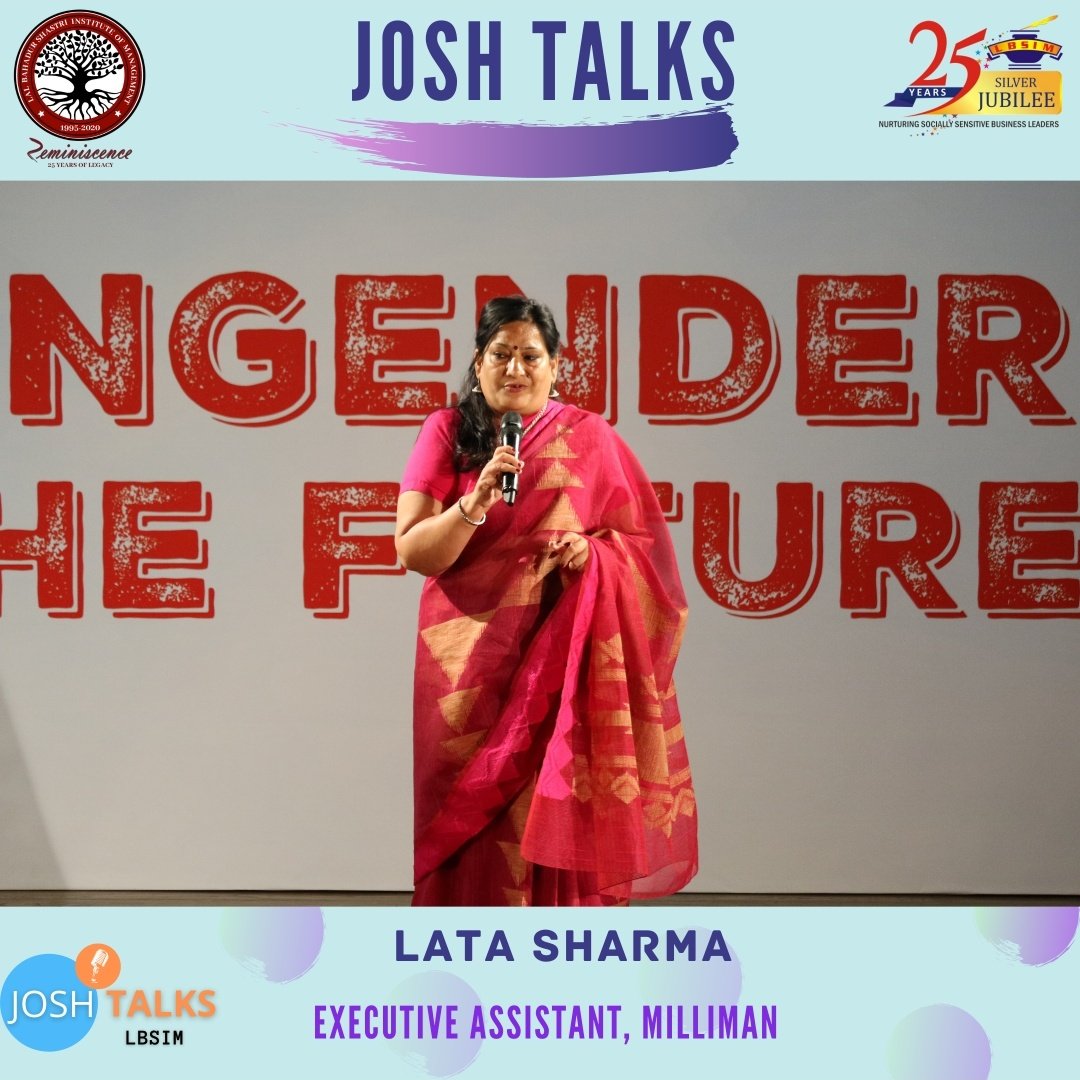 LBSIMAlumniCell's tweet photo. Josh Talks 2021: 'Ungender the Future' was a jolting experience.
The fourth speaker, Lata Sharma retold her painful yet inspiring journey from an abused divorcee with no higher education to an MNC executive awaiting promotion.
(6/6) https://t.co/qWfikTC1xx