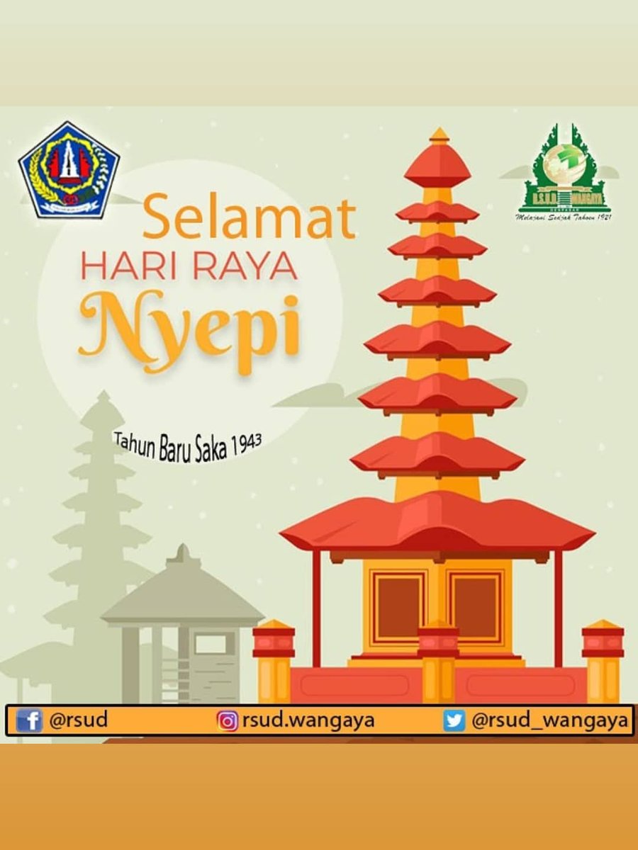 rsud_wangaya's tweet photo. Melarapan antuk manah suci ning nirmala, dumogi pemargi Catur Bharata Penyepian Caka 1943 memargi antar Labdakarya, pemekas nyane gering agung Covid 19 sida gelis puput. Rahayu sareng sami, rahayu jagad 🙏🏻 https://t.co/PJDcD9DUyM