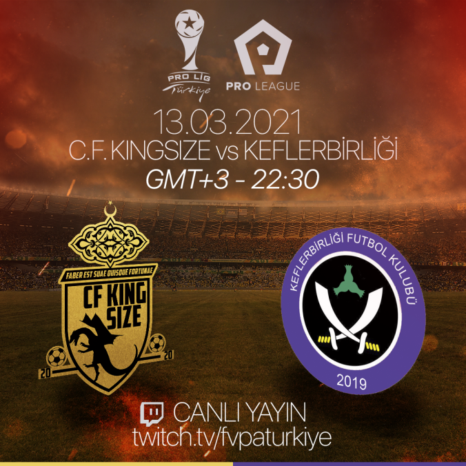GÜNÜN İLK CANLI MAÇI !

<a href="/cfkingsize/">C.F. KINGSIZE | #DragonPower</a>🆚<a href="/KeflerbirligiFK/">Keflerbirliği FK</a> 
📅13.03.2021
🕘22.30 TSI
📺twitch.tv/fvpaturkiye

#IPCCTürkiye