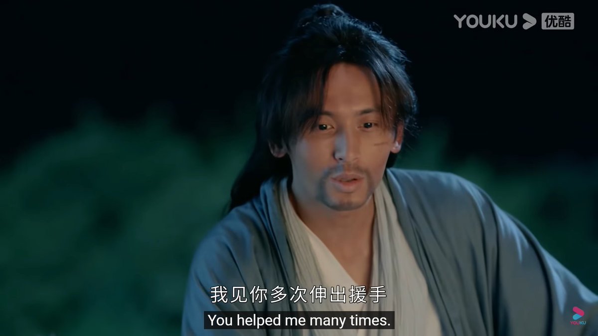 "i can see you've lent a helping hand many times, and thus give you an ounce of gratitude. but if you go too far and want to see the Bai Yi (white cloth) sword, you don't have to waste your words (meaning 'you could just fight me')."