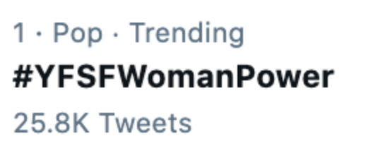 YourFacePH's tweet photo. We are now trending #1! Thank you KaFamiliars!

📢 Official Hashtag:
#YFSFWomanPower 

WATCH HERE: 
https://t.co/Qh0ALaAokc https://t.co/2fDh1h07Bp