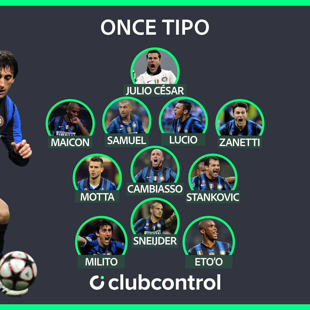 ClubControl_app's tweet image. Continuamos con nuestra sección de #EquiposHistóricos en Clubcontrol.

Hoy veremos algunos datos, información y también el once inicial del Inter de Milán de Mourinho, concretamente el de la temporada 2009/10, el año del triplete. 

¿Qué recordáis de ese equipo?