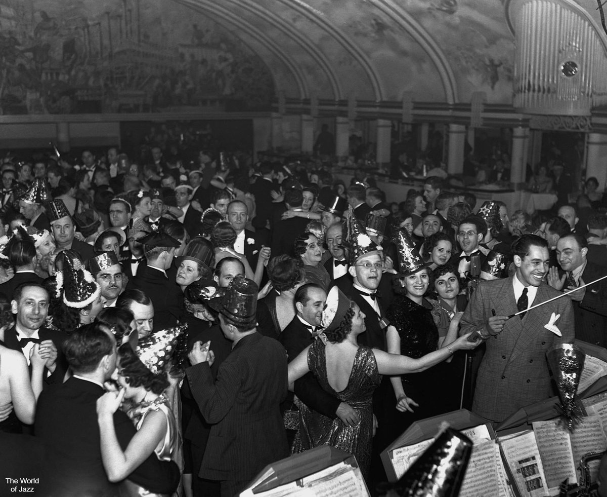 Welcome to our newest followers @SondreTanya ! Hope to see you dance at our next American Lindy Hop Championships. In the meanwhile enjoy this picture of Cab Calloway leading his orchestra at the 1937 New Year’s Ball, The Cotton Club #cottonclub #1930s #NewYork #nye #cabcalloway