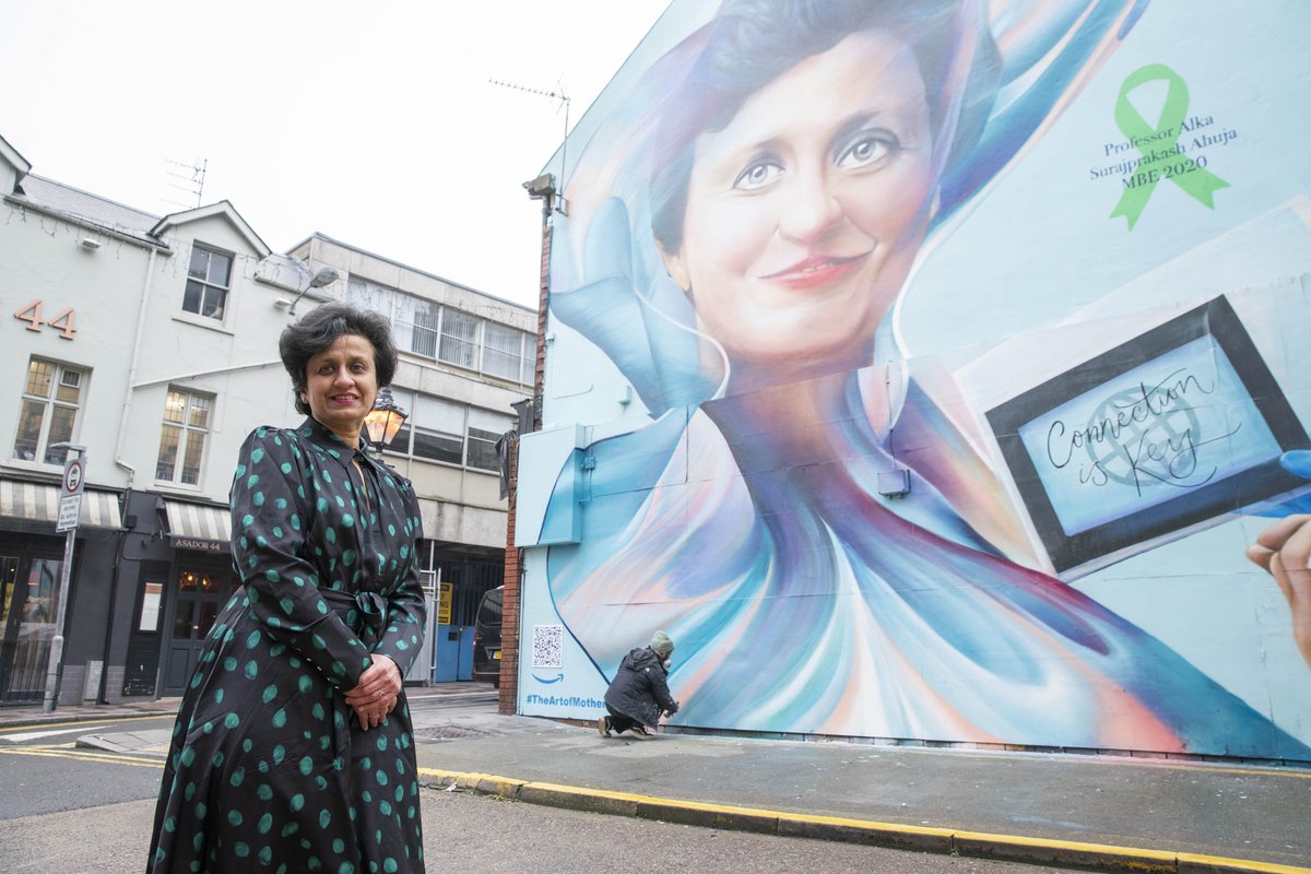 AneurinBevanUHB's tweet photo. We're delighted to share with you that Professor Alka Surajprakash Ahuja MBE has been recognised for her efforts in digitalising local NHS services by Amazon Handmade through #TheArtofMotherhood mural series.

Read more about her story here👇 https://t.co/YpgURj6j0f https://t.co/jiHl8PPW57