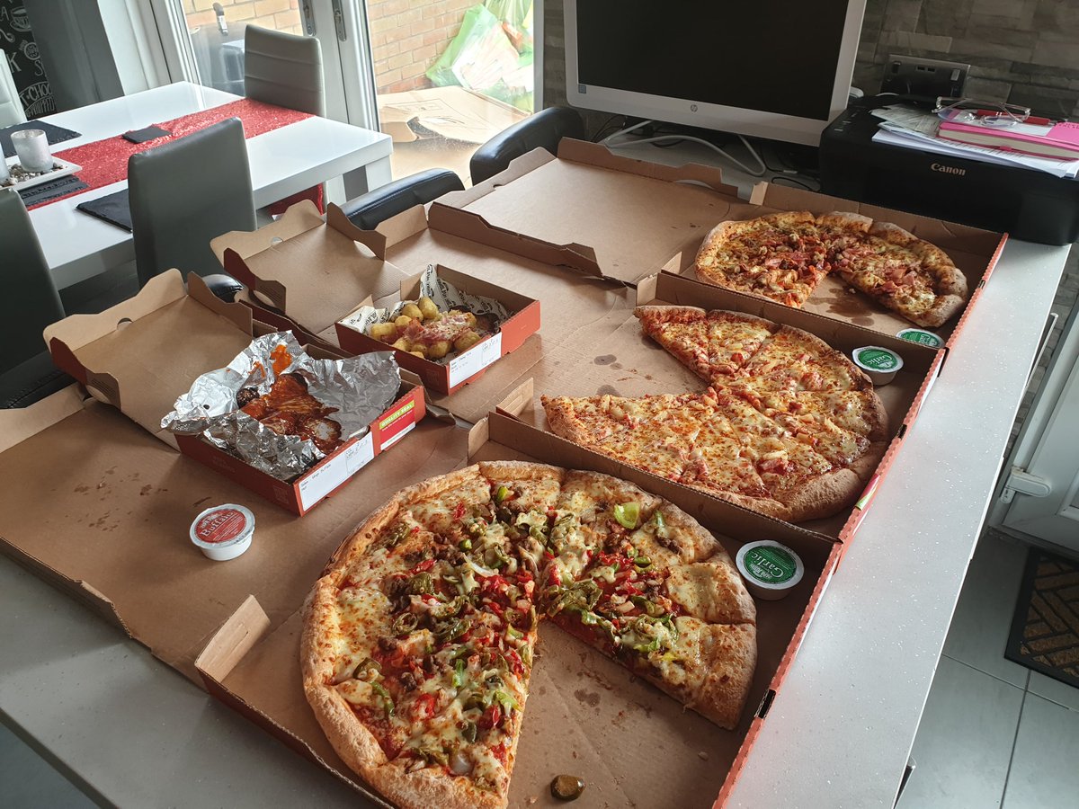 Pizza and rugby happy Roans