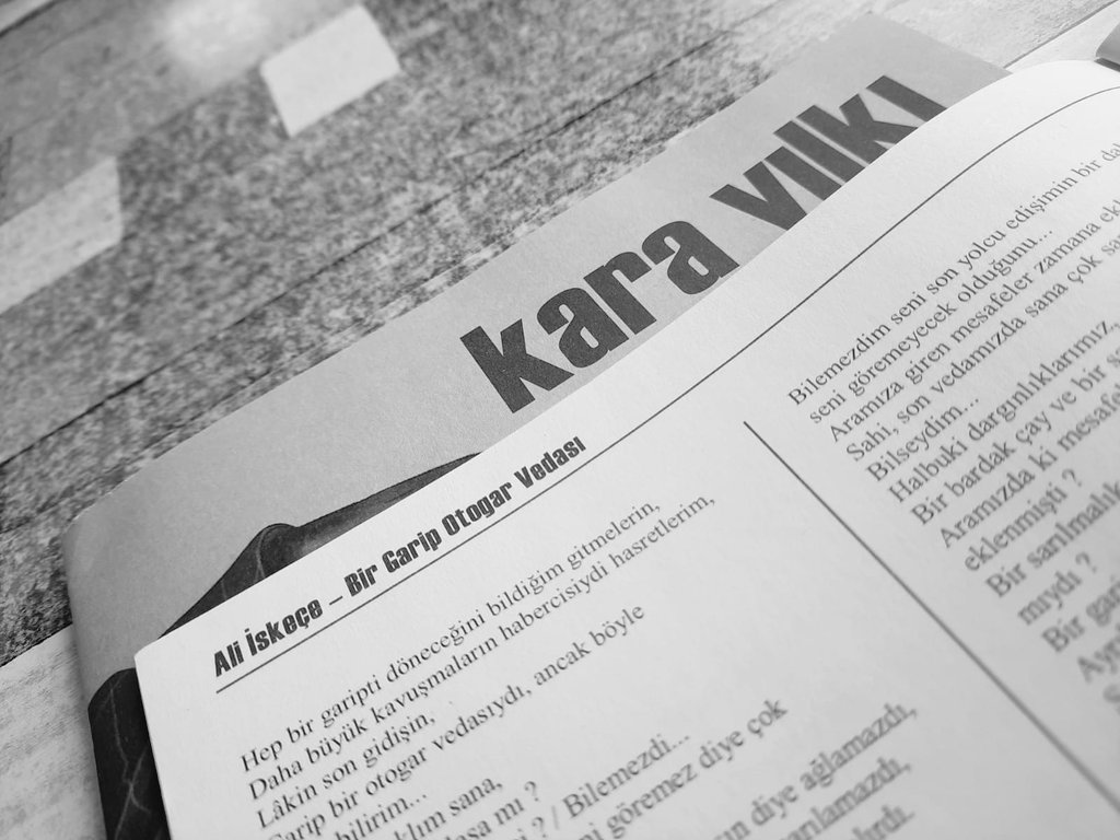 Garip olan vedaların yorumunu karaladığım 14. sayımızda bana da yer veren <a href="/karayilki/">kara yılkı dergisi</a>'ya teşekkürler.