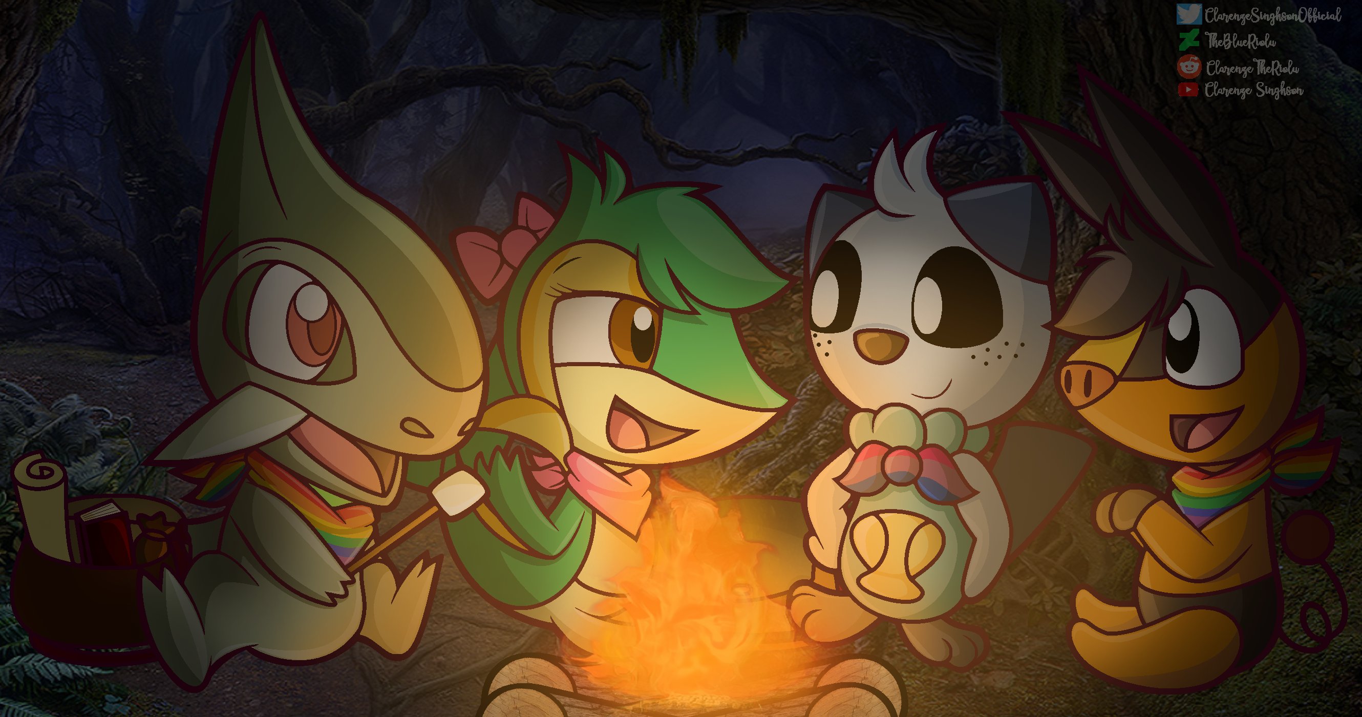 Clarenze Singhson (COMMISSIONS OPEN!) on X: "In the middle of an  expedition, Team Fortitude and Trustworthy decided to have a campfire for  the night for a break. (thanks to Raul's fire-type moves) #