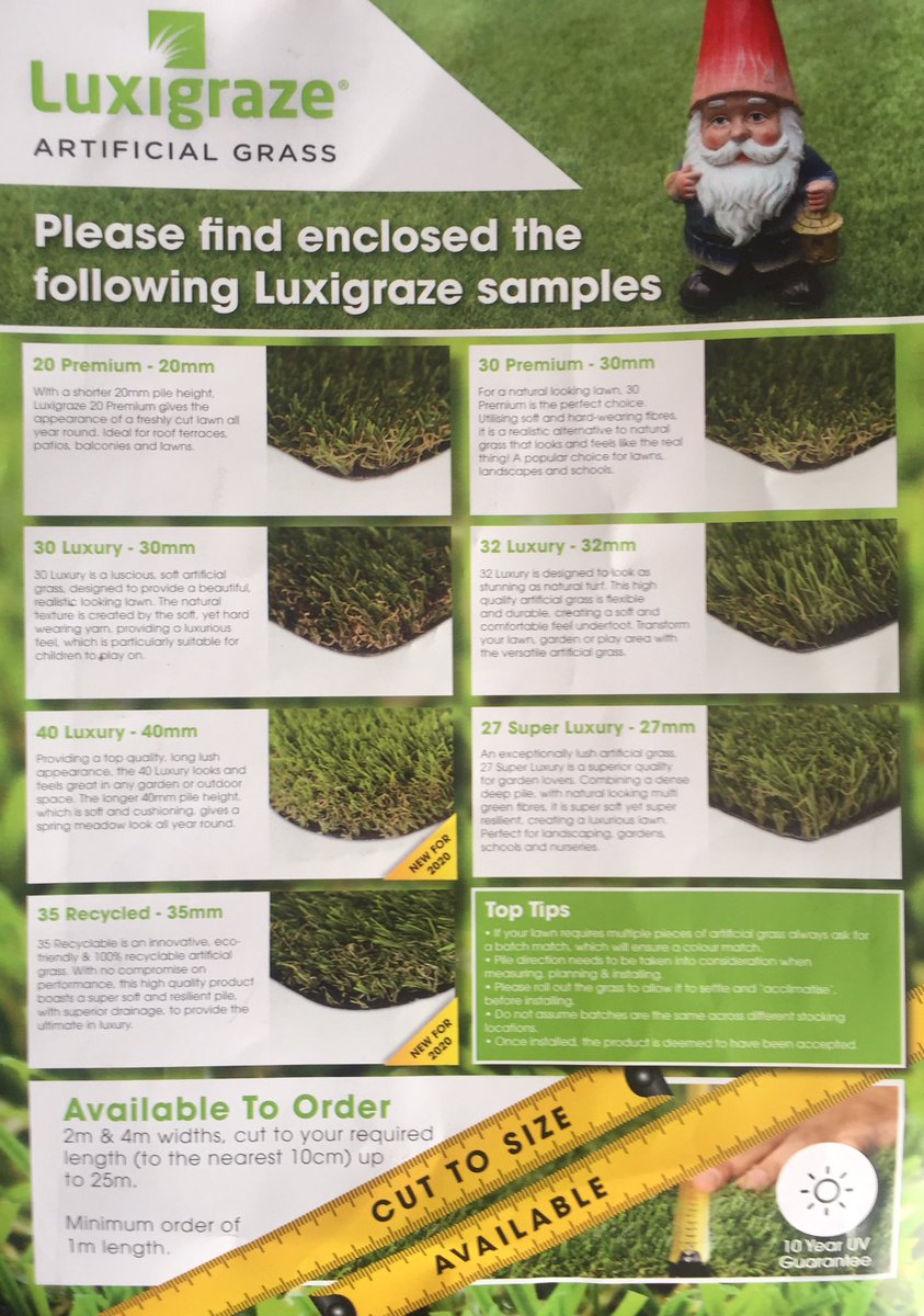 DamonBrophy's tweet image. Is your Lawn looking tired?
Why not install Luxigraze Artificial Grass. If your a Merchant Enquire about our Merchant Luxigraze sample packs  #Luxigraze #Talasey @Talaseygroup #nomoremowing