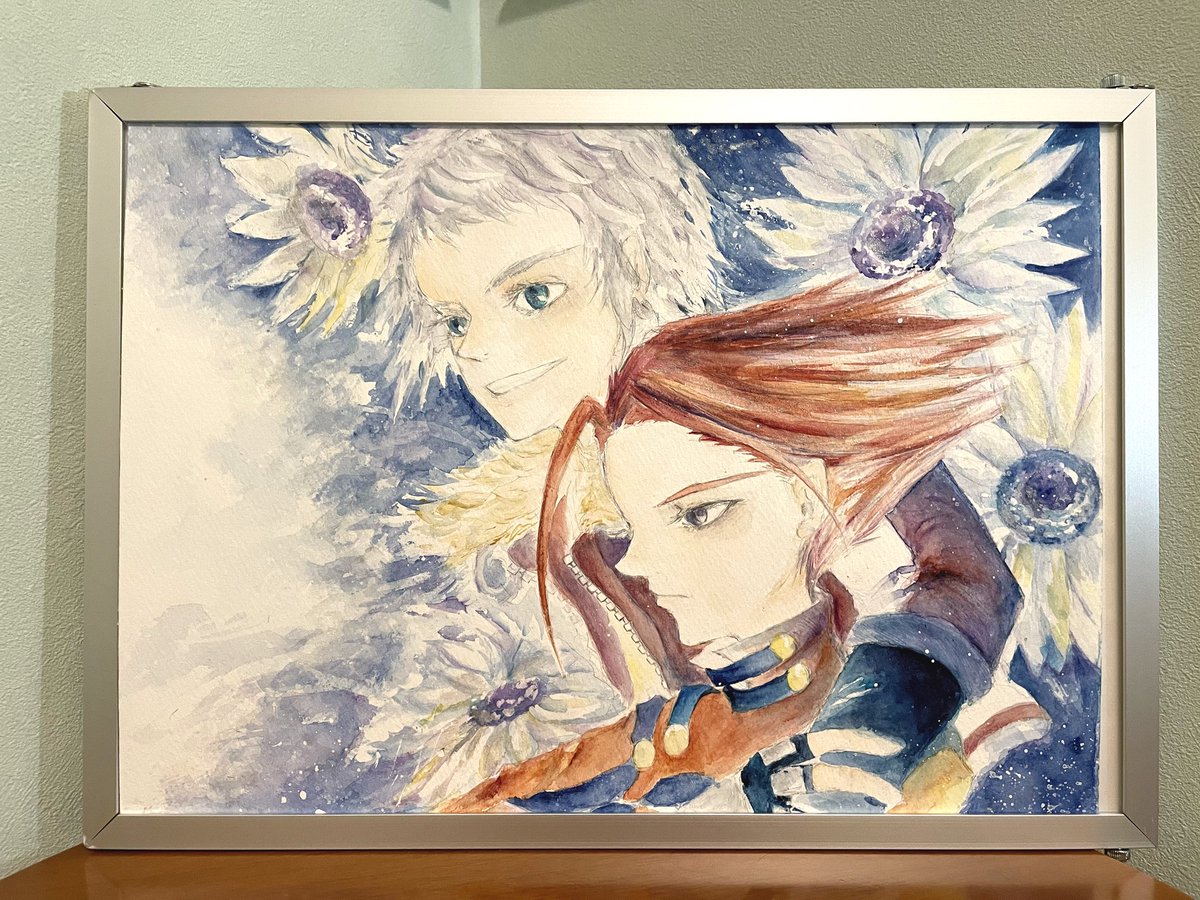 #大回転祭2021

ポスターの発注は間に合いそうになかったので…イベントに合わせ、アナログの絵を二点ほど描きました。明日、スペースにて展示する予定です。

原画は販売対象ではないのですが、スペースにお越しの際に見て頂けるとたいへん嬉しいです！
明日はよろしくお願いします〜！