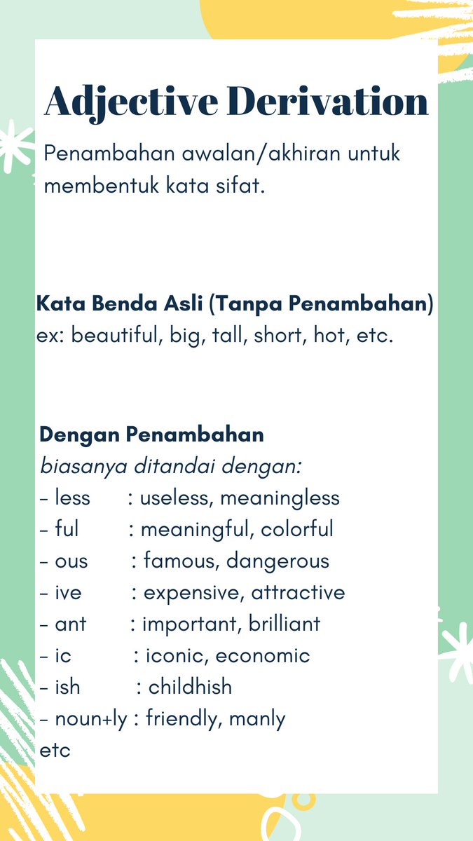 AmbisInggris's tweet photo. Malam temen temen.
Udah pernah denger tentang derivative belum? Ini nih yang kebanyakan orang sering salah. 
Temen temen coba baca yuk, biar kapan-kapan nggak salah lagi 😁 https://t.co/dy1zoJPEJ2