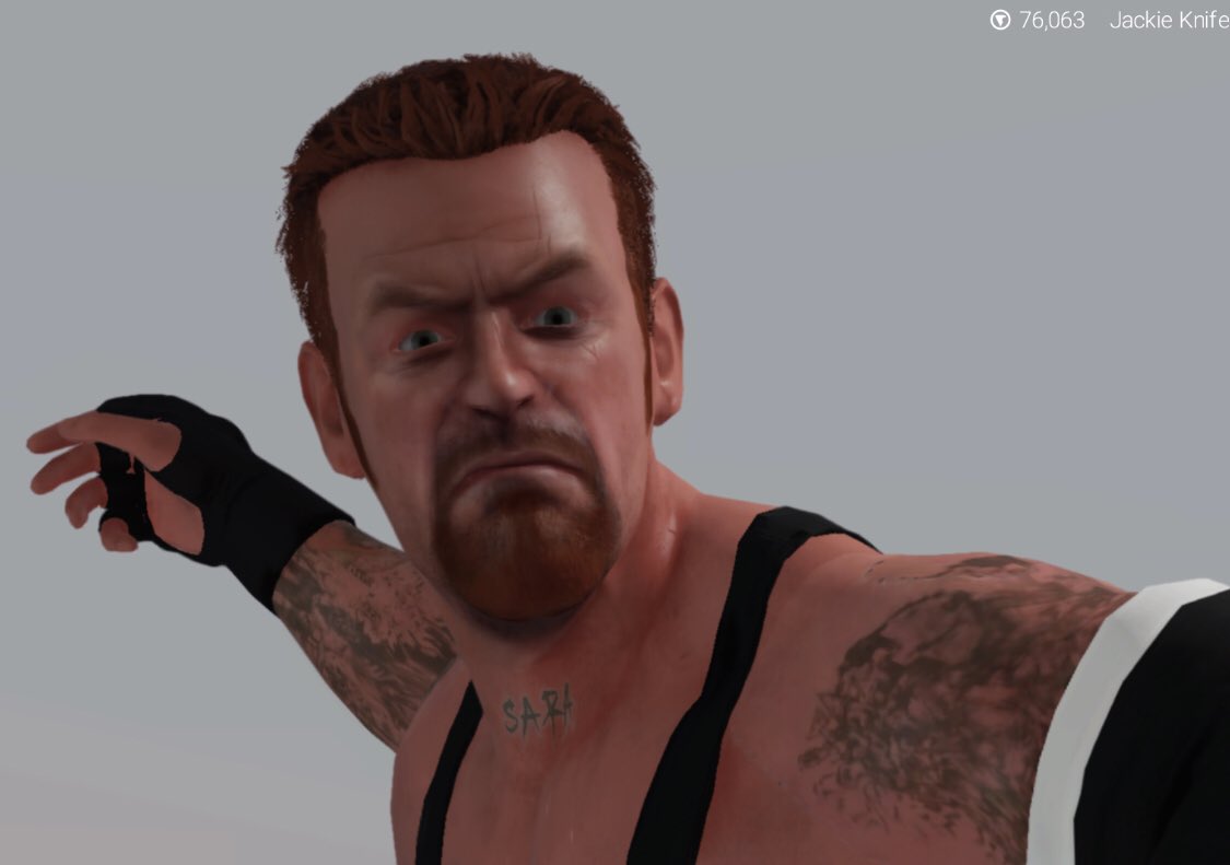 JKnife313's tweet photo. In-game close-ups of the new version.
#wwe2k19
#wwe2k20
#caws
#undertaker
#bigevilreddevil
#americanbadass
#wwfattitude
#ruthlessaggression
#wwegames https://t.co/RfxcJEbsFZ