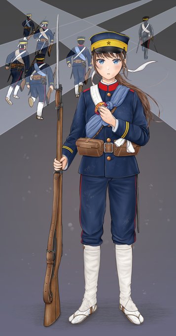 「bayonet holding gun」 illustration images(Latest)