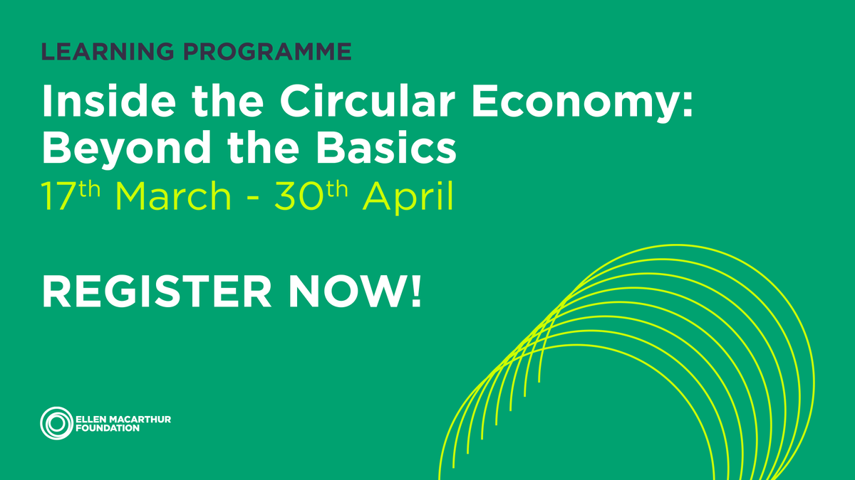 circulareconomy's tweet photo. Learn from #circulareconomy experts and take part in interactive challenges as part of our new learning programme, Inside the Circular Economy: Beyond the Basics, which starts on Wednesday. Find out more at https://t.co/1UrQ21lEa3 #insidecirculareconomy https://t.co/27tLtCnNYG