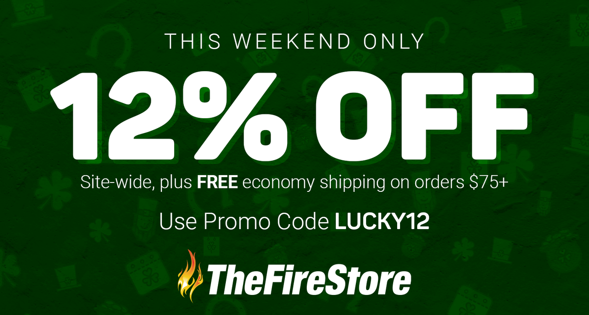 TheFireStore's tweet photo. Your luck came early! This weekend only, save 12% Off Site-Wide with promo code LUCKY12 +Free Economy Shipping on Orders $75+. Shop now before this deal ends >> https://t.co/e1qyix4jgX
#firefighter #firefighters #fireman #firetruck #sale #stpattys #saving #thefirestore https://t.co/9aWLuldJ2n