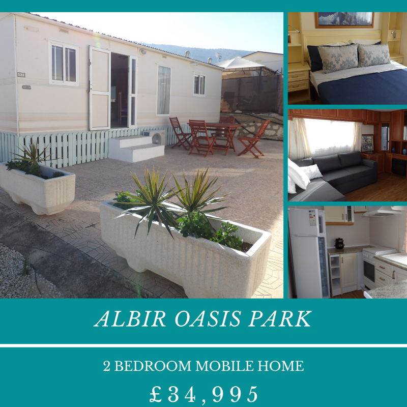 OasisParks's tweet photo. #SpecialOffer two bedroom mobile home on the exclusive Albir Oasis Park near #benidorm now only £29,995 #mobilehome #albir