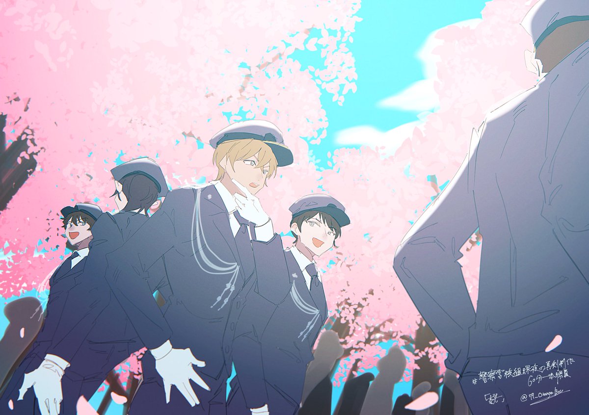 77__OrangeBoy's tweet photo. #警察学校組深夜の真剣制作60分一本勝負

「桜」／警察学校組
原作（WPS）よりほんの少し前
＋10分となってしまいましたが💦
開催おめでとうございます〜 https://t.co/YouhwsKAel