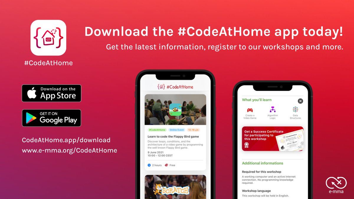 Org_Emma's tweet photo. #CodeAtHome initiative - Learn coding for free with your kids!

To know more about our next #CodeAtHome sessions 👉 https://t.co/lGdb8Bj3CV

Or simply download our CodeAtHome application available on android and iOS 👉https://t.co/z80Q7wClfY https://t.co/PQOTujG2dV