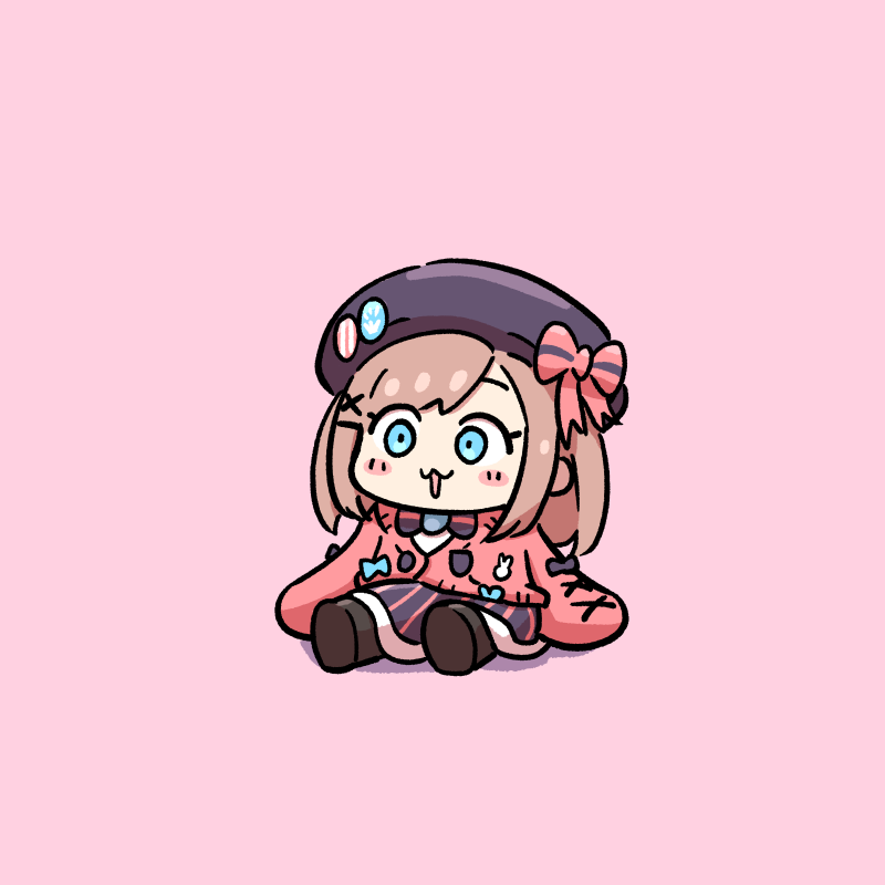 suzuhara lulu 1girl hat solo blue eyes chibi sitting hair ornament  illustration images