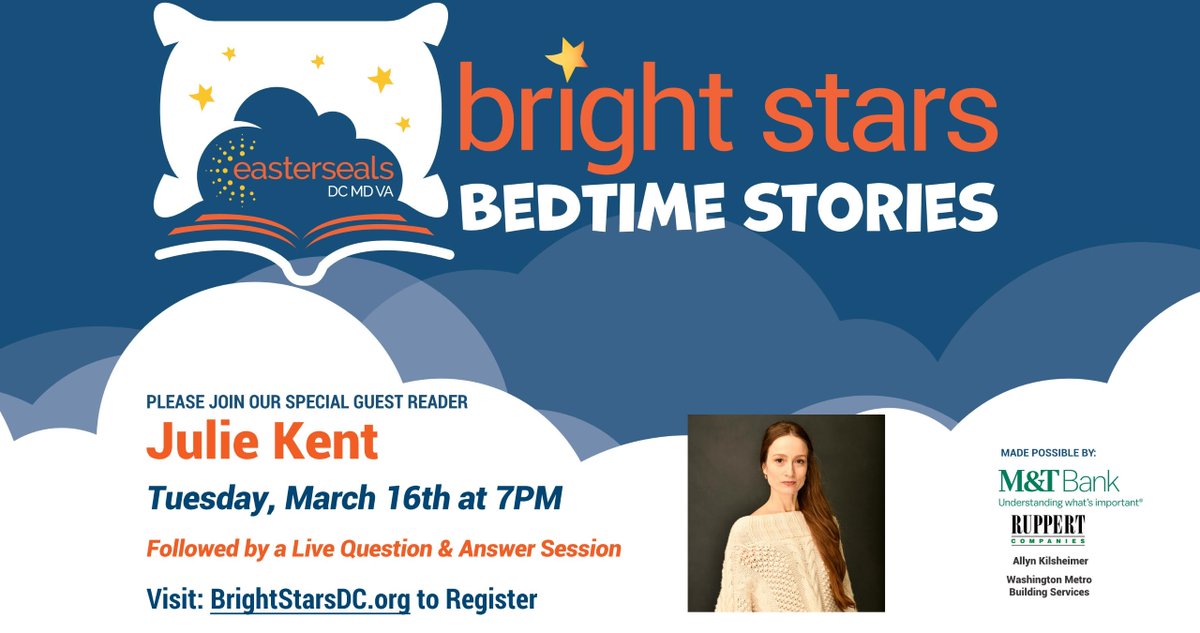 Join <a href="/TWBallet/">thewashingtonballet</a>'s Artistic Director &amp;  #AmericanBallerina Julie Kent for #ESBrightStars Bedtime Stories presented by <a href="/MandT_Bank/">M&T Bank</a> Tuesday, Mar. 16th at 7PM - BrightStarsDC.org