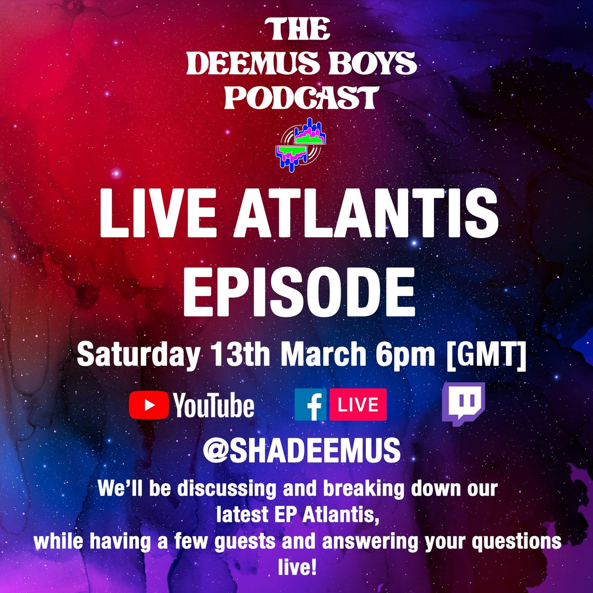 Me and the <a href="/SHADEEMUS/">SHADEEMUS</a> boys are doing a live stream at 6PM (UK time), it'll be on YouTube, Twitch and Facebook 
shadeemus.com/livestream