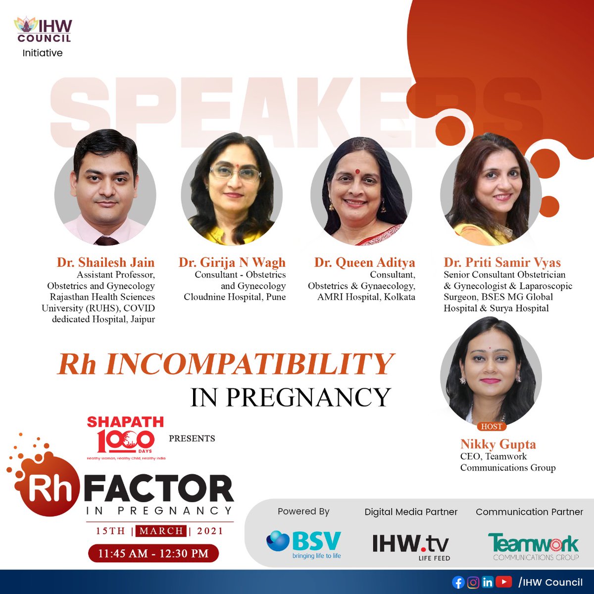 IHWCouncil's tweet image. Rh incompatibility is a condition that occurs during pregnancy if a woman has Rh-negative blood and her baby has Rh-positive blood. Know how complications due to it can be prevented and more on 15 March, 11:45AM!

👉bit.ly/3vlhQBE

#RhFactor #Malnutrition #Anemia