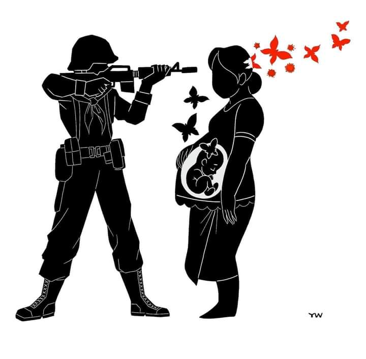 WinThu13817623's tweet photo. This is not photo cartoon  , it is really happen in Myanmar TODAY.
post everyone’s wall 
#crd
#savemyanmar
#RejectMilitaryCoup https://t.co/kQR969cvbD