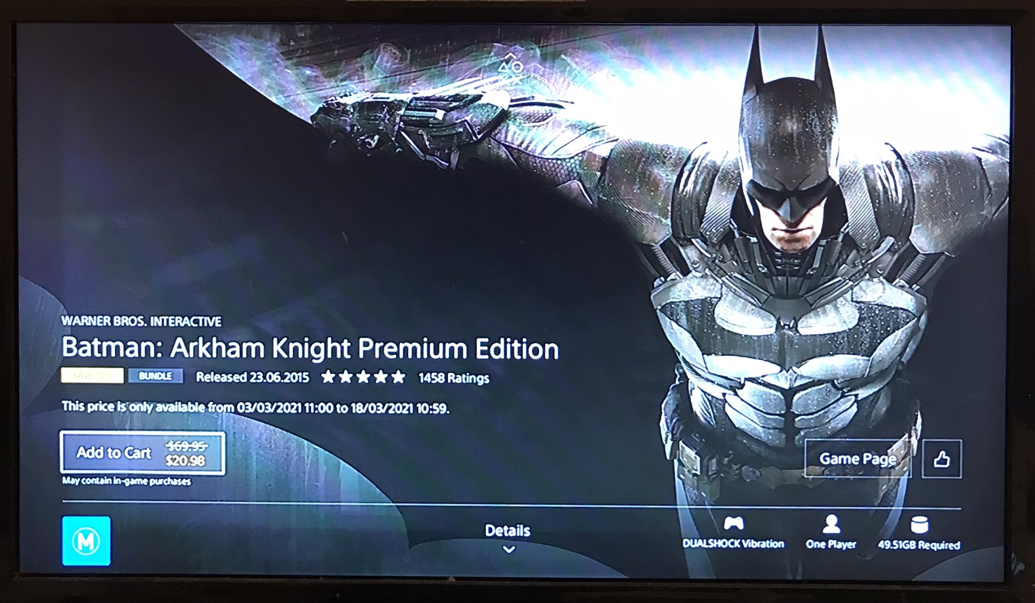 revolución gas principal GameSlayer 🇦🇺 on Twitter: "I Just Brought Batman: Arkham Knight Premium  Edition and Unravel Yarny Bundle on Ps4 #BatmanArkhamKnight #Unravel #Ps4 # PremiumEdition #YarnyBundle #PlaystationStore #Playstation #Gamer #Gaming  https://t.co/RMvWGTbiAT ...