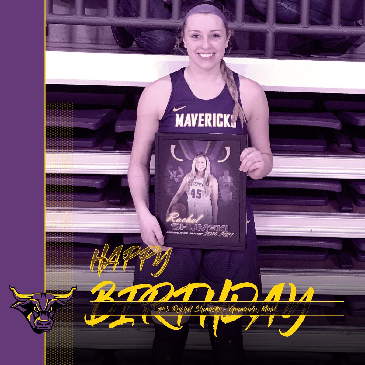 MinnStWBB's tweet image. Wishing senior @shachelrumski a very Happy Birthday 🎉🎈 Enjoy your day! 🥳 #mavfam