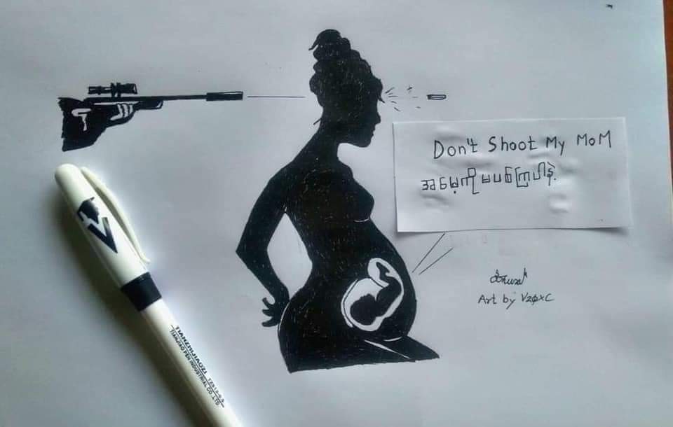 Today in Mandalay, a woman who is carrying a baby in her womb was pointed with a gun right in her head and shot to death !! Unacceptable, Inhumane and they must be brought to justice. 
#WhatsHappeningInMyanmar 
#Mar13Coup
