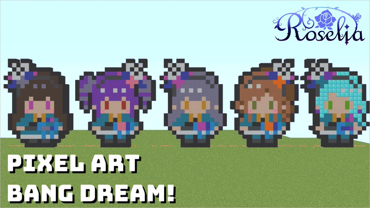 なやここ マイクラでドット絵 ロゼリアメンバーをマイクラで作る動画をyoutube投稿しました ヽ ﾉ 好きなキャラクター作るの楽しい Minecraft バンドリ マインクラフト ロゼリア Roselia Pixelart ドット絵 マイクラ バンドリ