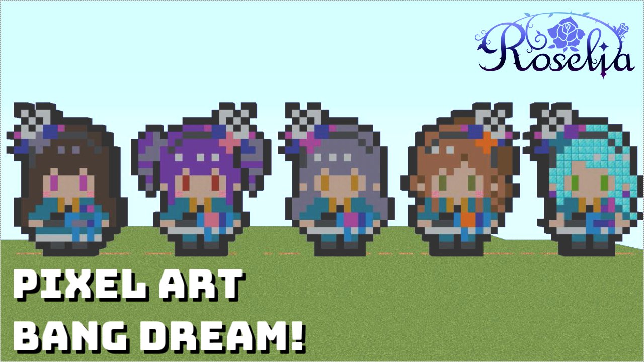 ট ইট র なやここ ポケモンアイロンビーズ図案つくる人 ロゼリアメンバーをマイクラで作る動画をyoutube投稿しました ヽ ﾉ 好きなキャラクター作るの楽しい Minecraft バンドリ マインクラフト ロゼリア Roselia Pixelart ドット