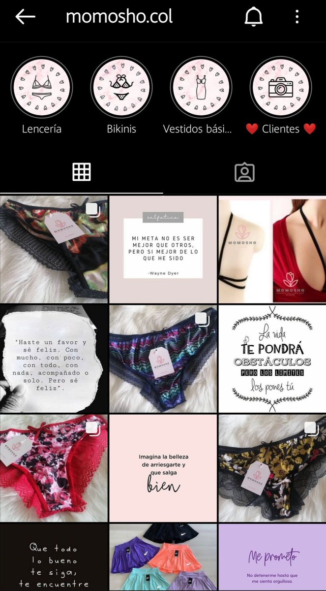 ropa interior femenina instagram