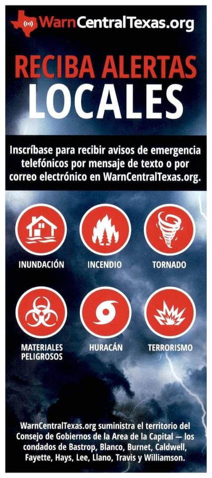 BastropCntyOEM's tweet image. You can register to receive local emergency alerts at WarnCentralTexas.org. Flooding season is approaching and these alerts will help you prepare.  supports the 10 CAPCOG County region that includes Bastrop County.