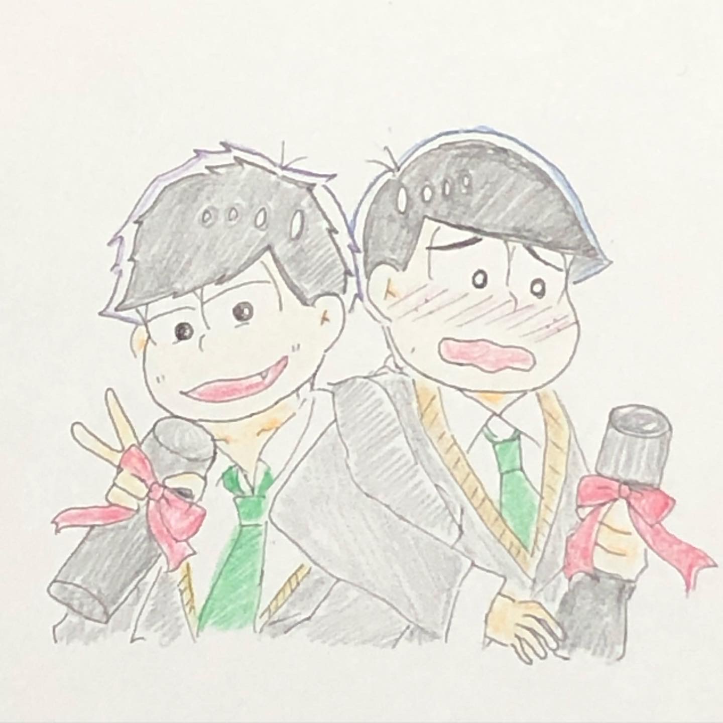 まる カラ一で学生松2 学生松ってなんでこんなに尊いんだろう おそ松さん好きと繋がりたい おそ松さん イラスト練習中 Illustration T Co Mxtupc9nd0 Twitter