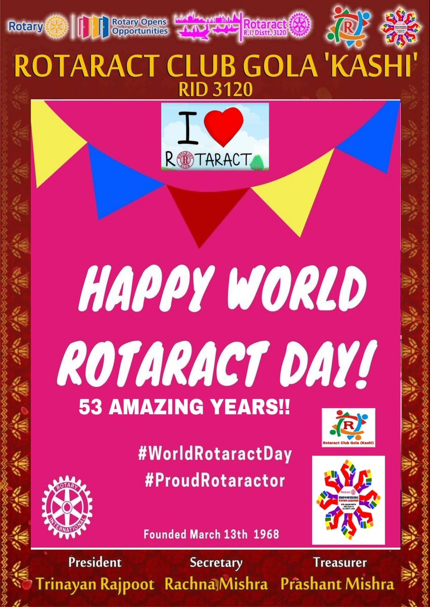 racgolakashi's tweet photo. #WorldRotaractWeek2021
Celebration of #WORLD_ROTARACT_DAY by cake cutting which us followed by Club Dinner.
With Regards
#TEAM_RAC_GOLA_KASHI
#RID_3120
@RajyaguruAmbri2
@rcambarnath3142
@cbe_majestic
@rackathmandu
@RtnNitin
@OfBadulla
@cbeunique
@RAC_Spectrum
@Rotary
@RCPUrja https://t.co/mYRbUYVJ4h