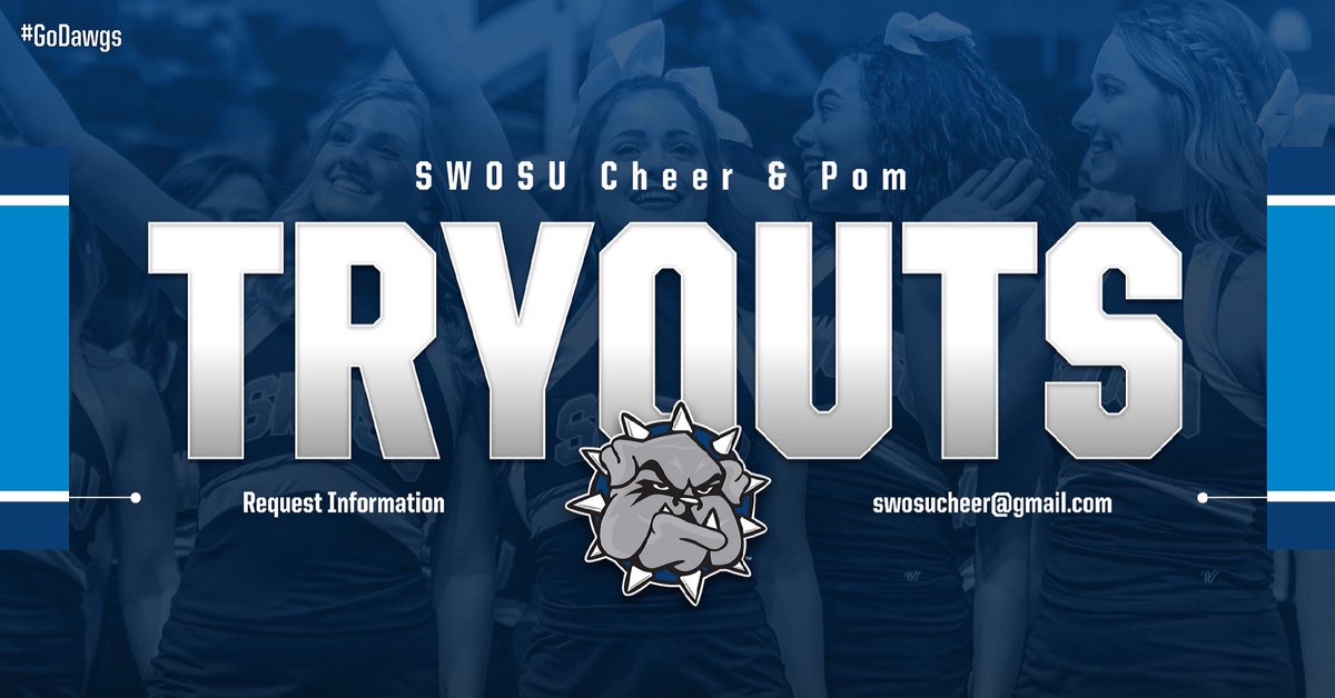SWOSUCheerPom's tweet image. Tryouts Approaching! Would you like to be a part of cheering on the Dawgs next year?!

📣Join the SWOSU Cheer or Pom Team!📣Scholarships available 📣 Video Tryouts

swosuathletics.com/documents/2021…
