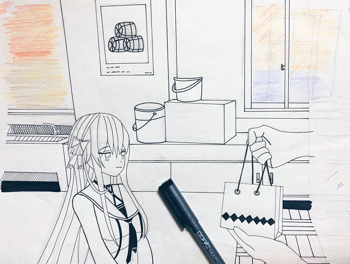 伏目がちの表情を描きたかったけど何となく上手くいかなかったので没にしたイラスト Hiroの漫画