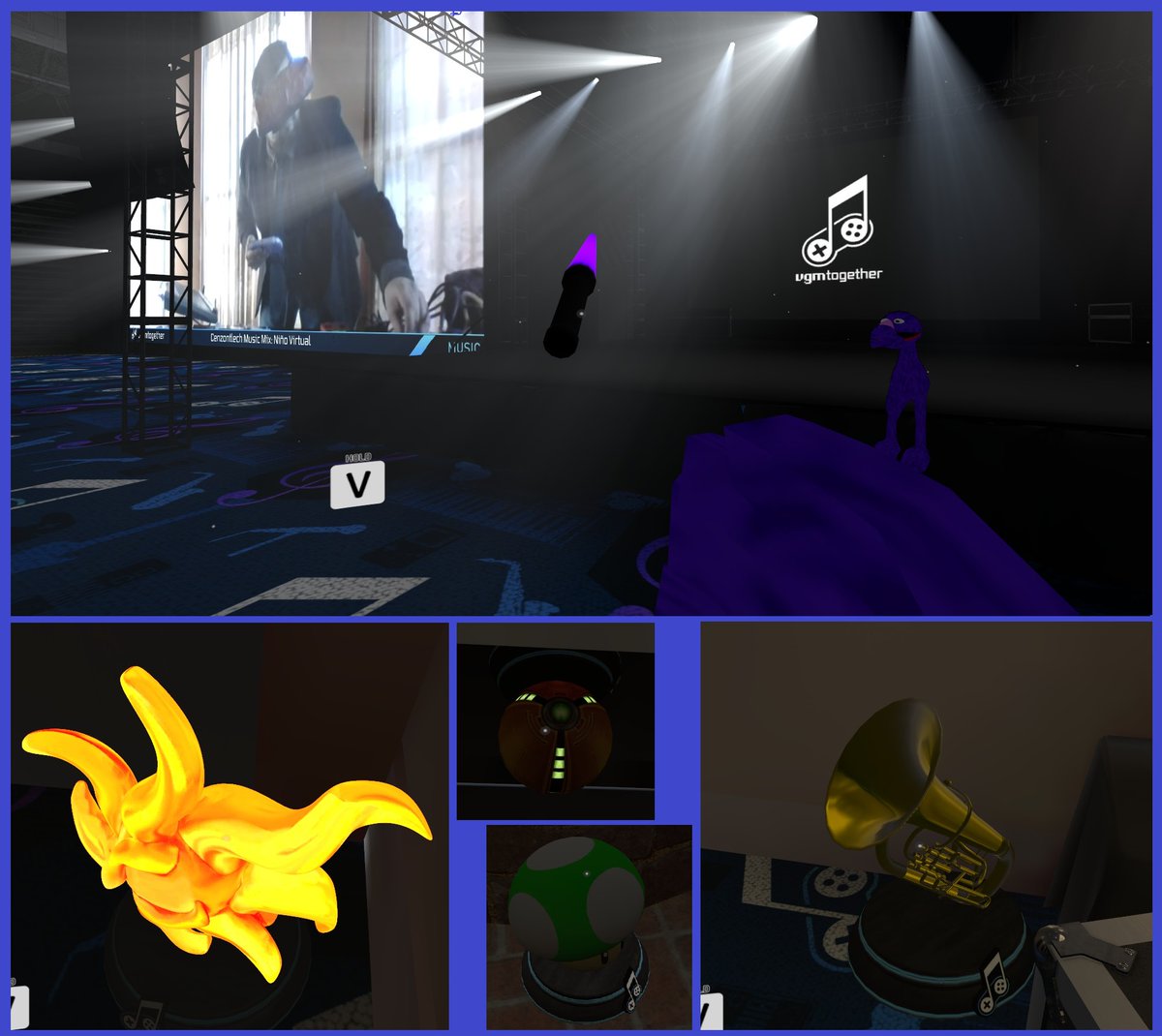 Had a blast exploring the virtual convention space at #vgmtogether Friday evening!  
They put so much effort into this scavenger hunt!!  Also, Rave Grover while listening to chiptune is possibly one of my new favorite things.

Come check it out at vgmtogether.com !