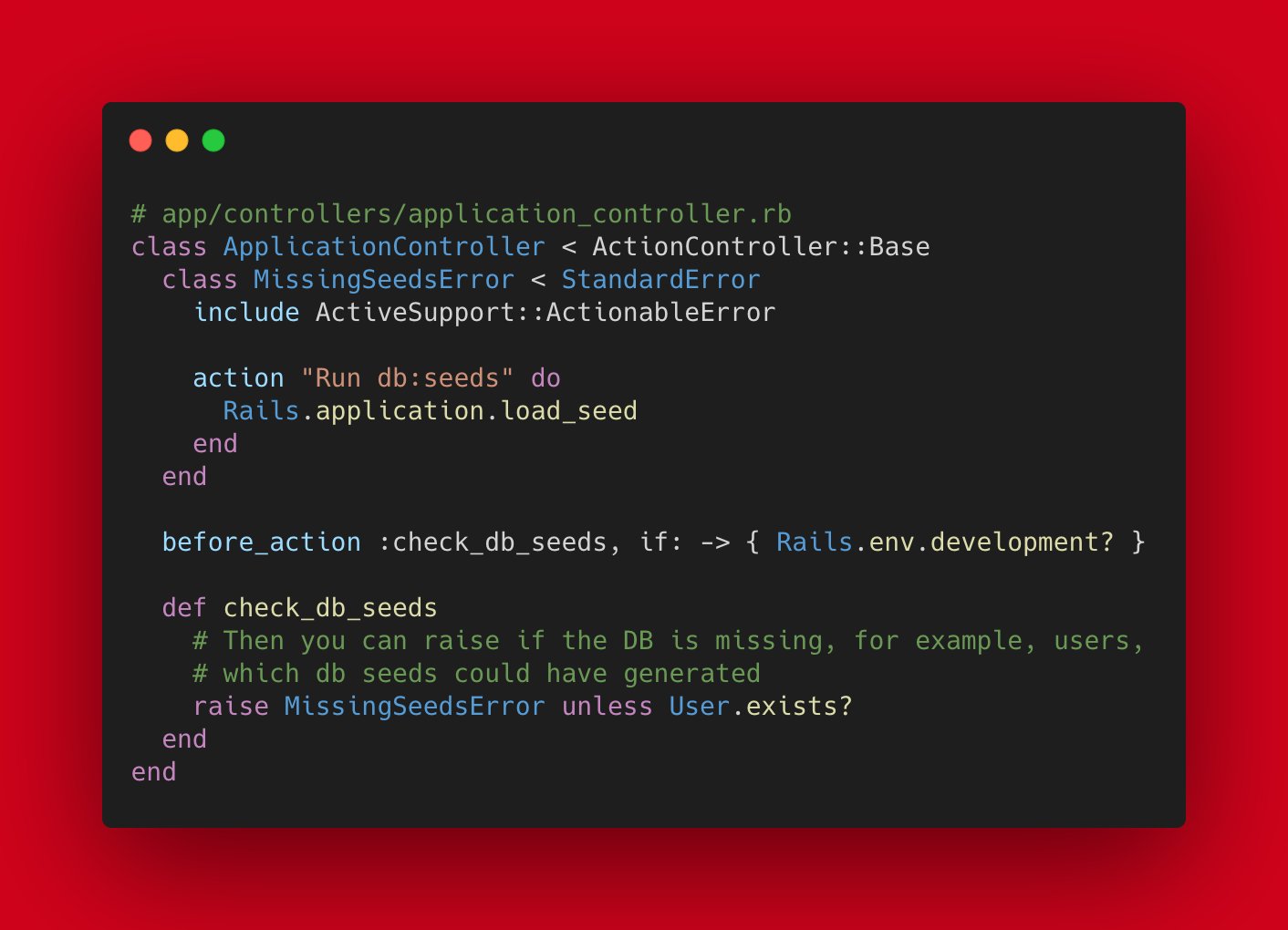 Sebastien Auriault On Twitter Rails Tip Heard About Activesupport S Actionableerror Module Rails Uses It To Show A Run Migrations Button On The Error Page When You Forget To Run Migrations Well You