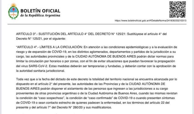 Muy buenas noticias!! el nuevo decreto presidencial limitaría el poder de las provincias en cuanto a