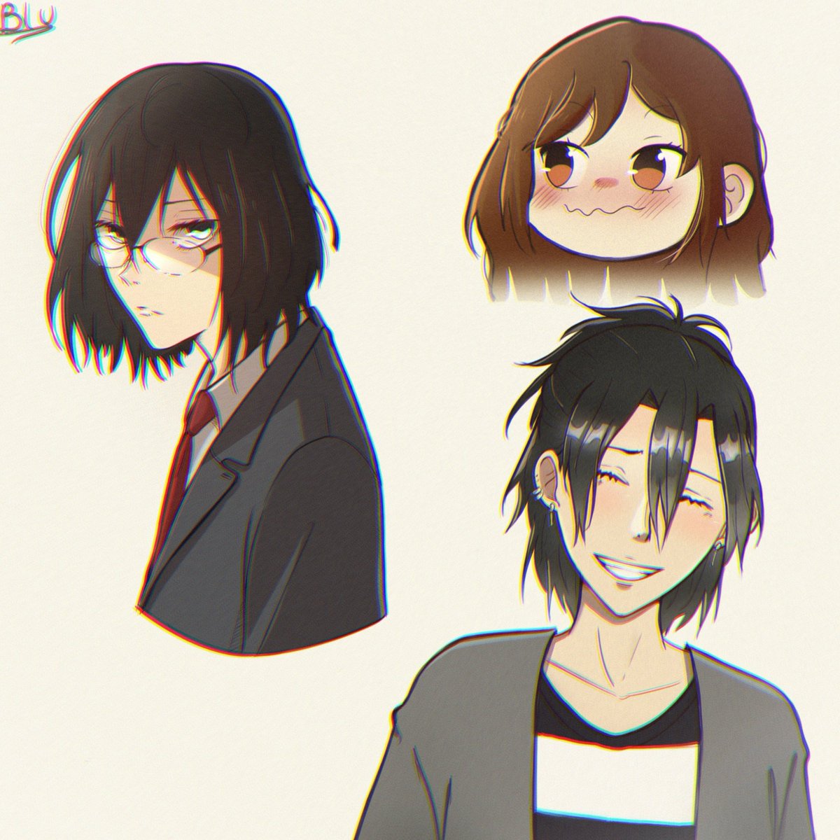 artezinhas de alguns miyamura e da hori chibi q fiz de tedio #horimiya #art...