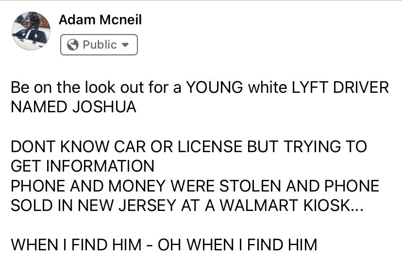 <a href="/lyft/">Lyft</a> <a href="/AskLyft/">Ask Lyft</a> This is beyond despicable and disgraceful last night this young man took advantage (not sexually) of an under the influence young woman and stole her belongings Then sold them. he was able to get her phone away from her while it was unlocked and stole money as well