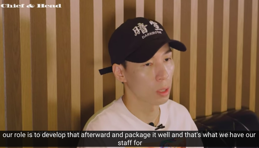 Example 2, Dj Pumkin (AOMG co-CEO, also known as AOMG glue) explaining that the artists under AOMG have full control over their music. The only thing AOMG, help them with is the packaging. What, how and where they'll promote etc.