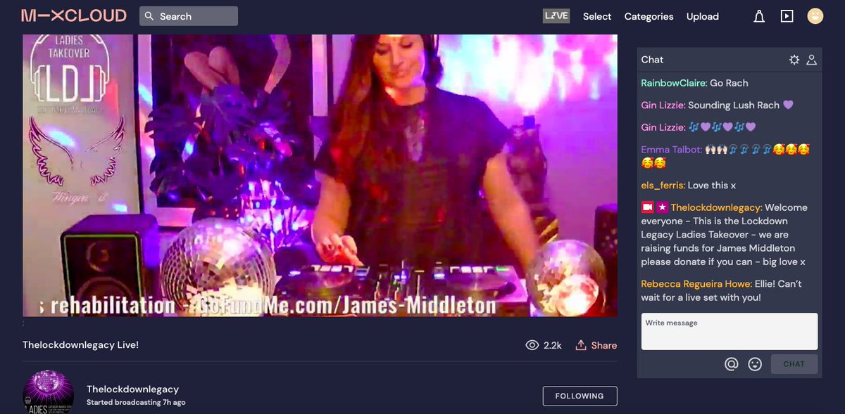Our very own Rachel AKA Wingin'it rocking the tunes for our own <a href="/Jae1505/">James Middleton</a>.  🎶 mixcloud.com/live/Thelockdo… 
gofundme.com/f/james-middle…