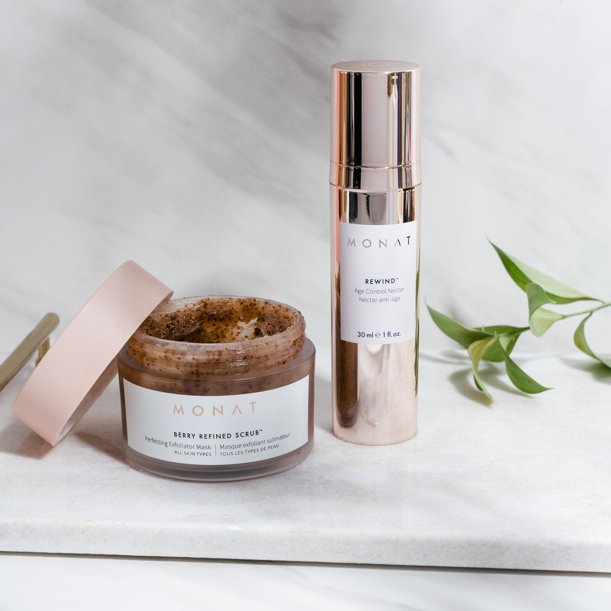 MONATOfficial's tweet photo. The nighttime experience your skin has been waiting for: Berry Refined Scrub™ + Rewind™ Age Control Nectar. 😍 

Shop now: https://t.co/iEsInMPqbP https://t.co/d8rWRoODBw