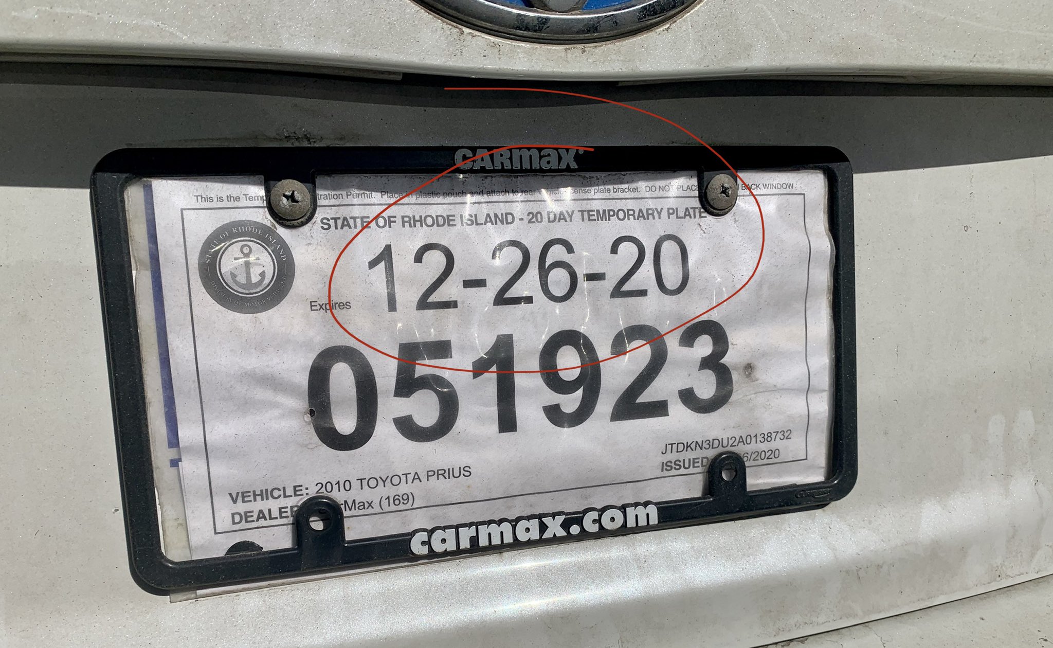 Carmax temporary tags hotsell