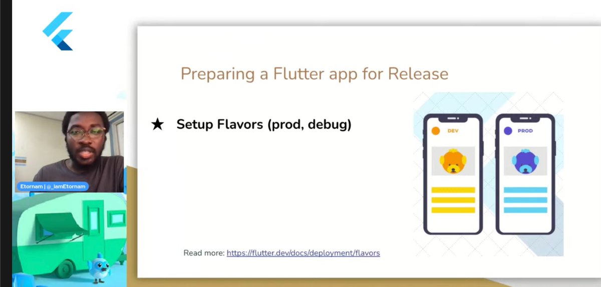 GDGAccra's tweet image. Production Flavor, Debug Flavor ?

#FlutterEngage #SSA #FlutterEngageAccra