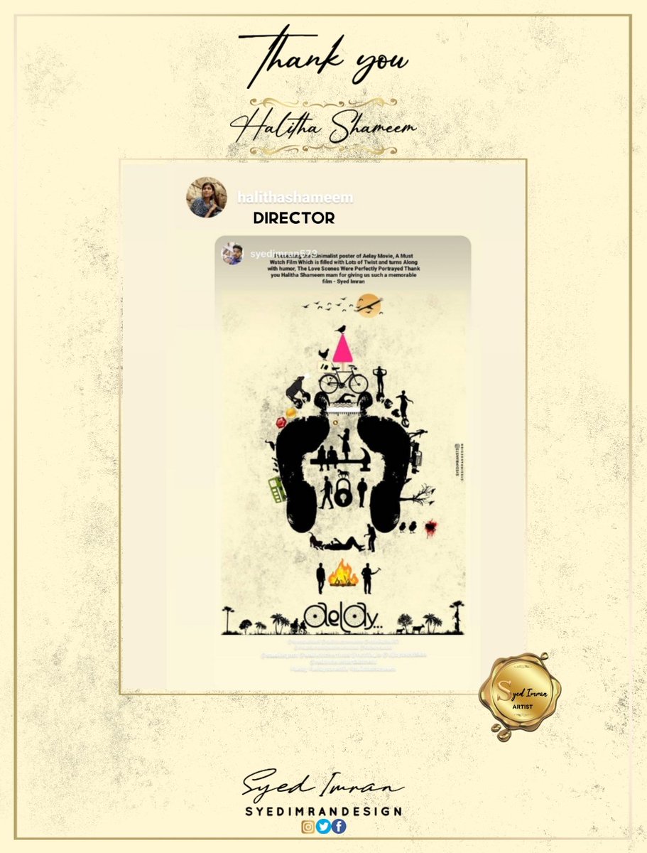SyedAryan6's tweet photo. Thank you @MadhumathiPath3 @halithashameem @StudiosYNot @chakdyn @SonyMusicSouth @vijaytelevision @NetflixIndia @thenieswar #aelayminimalposter #aelayminimal #AelayOnNetflix #seevanuke #halithashameem ❤ https://t.co/Khi6ifn9cb