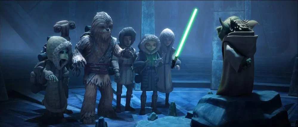 And of course, Ilum was the focus of a story arc of Clone Wars, that brought all the lore we are familiar with: The Gathering, the Ilum Temple, the psychedelic experiences.Oh, as well as the fact that "Adegan crystals" were properly known as "kyber crystals"