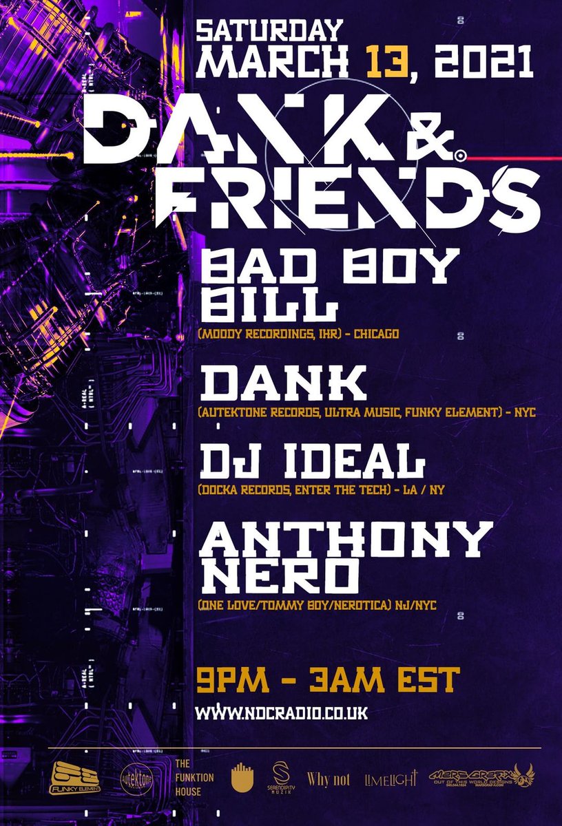 djbadboybill's tweet photo. Be sure to catch my DJ set TONIGHT with #DankAndFriends from 9PM - 3AM EST on https://t.co/1o3Y29JTN7 along with @DankOfficial, @DJIDeaL &amp; @DjAnthonyNero! ☘️ https://t.co/O5eZvFDHD7